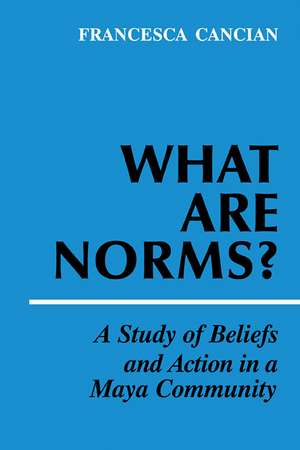 What Are Norms?: A Study of Beliefs and Action in a Maya Community de Francesca M. Cancian