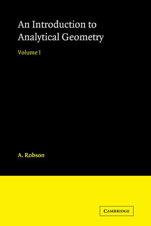 Introduction to Analytical Geometry de A. Robson