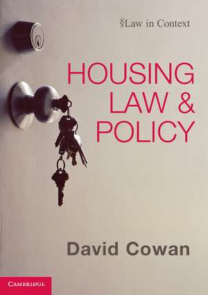 Housing Law and Policy de David Cowan