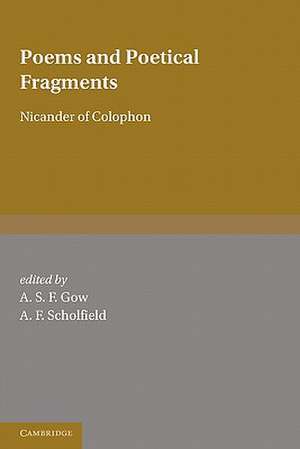 Poems and Poetical Fragments de Nicander of Colophon