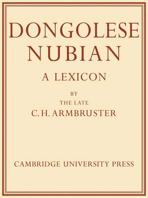 Dongolese Nubian: A Lexicon de Charles Hubert Armbruster