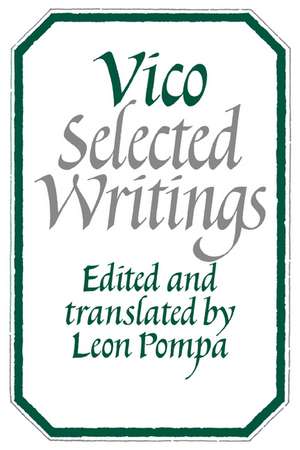 Vico: Selected Writings de Giambattista Vico