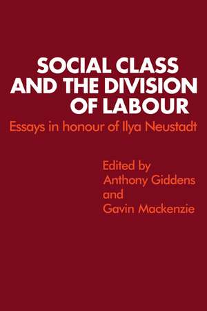 Social Class and the Division of Labour: Essays in Honour of Ilya Neustadt de Anthony Giddens