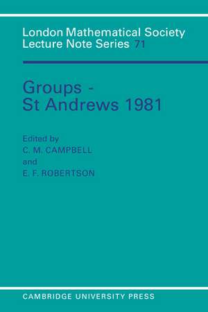 Groups - St Andrews 1981 de C. M. Campbell