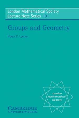 Groups and Geometry de Roger C. Lyndon