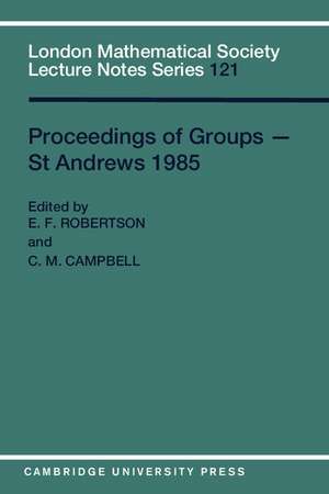 Proceedings of Groups - St. Andrews 1985 de E. F. Robertson