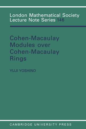 Maximal Cohen-Macaulay Modules over Cohen-Macaulay Rings de Y. Yoshino