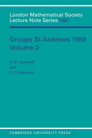 Groups St Andrews 1989: Volume 2 de C. M. Campbell