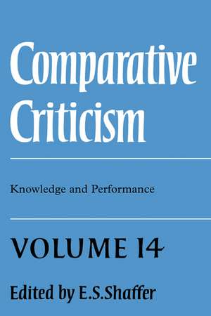 Comparative Criticism de E. S. Shaffer