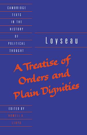 A Treatise of Orders and Plain Dignities de Charles Loyseau