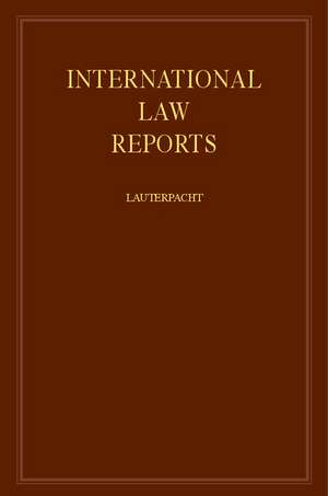 International Law Reports de H. Lauterpacht