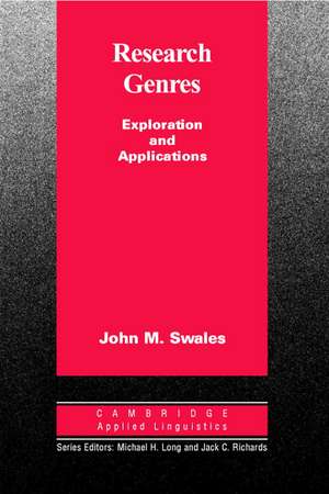 Research Genres: Explorations and Applications de John M. Swales