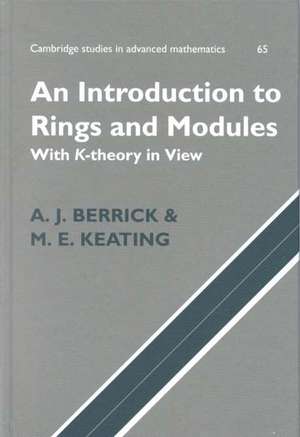 An Introduction to Rings and Modules: With K-Theory in View de A. J. Berrick