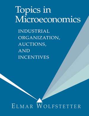 Topics in Microeconomics: Industrial Organization, Auctions, and Incentives de Elmar Wolfstetter