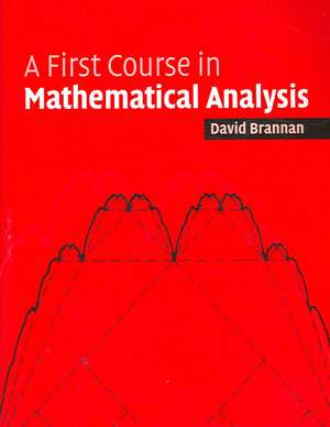First Course Mathematical Analysis de David Alexander Brannan