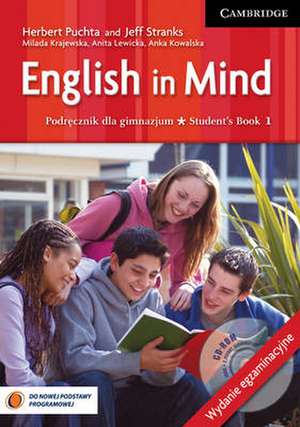 English in Mind Level 1 Student's Book with Exam Sections and CD-ROM Polish Exam Edition de Herbert Puchta