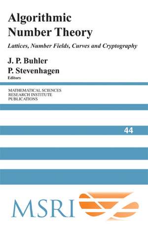 Algorithmic Number Theory: Lattices, Number Fields, Curves and Cryptography de J. P. Buhler