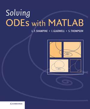 Solving ODEs with MATLAB de L. F. Shampine