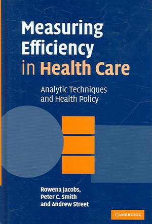 Measuring Efficiency in Health Care: Analytic Techniques and Health Policy de Rowena Jacobs