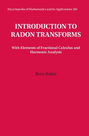 Introduction to Radon Transforms: With Elements of Fractional Calculus and Harmonic Analysis de Boris Rubin