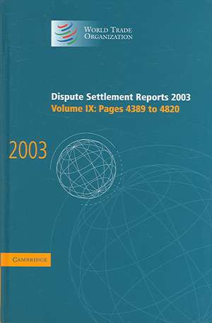 Dispute Settlement Reports 2003 de World Trade Organization