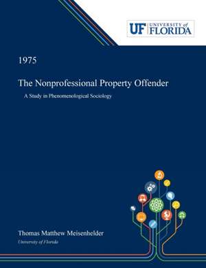 The Nonprofessional Property Offender de Thomas Meisenhelder