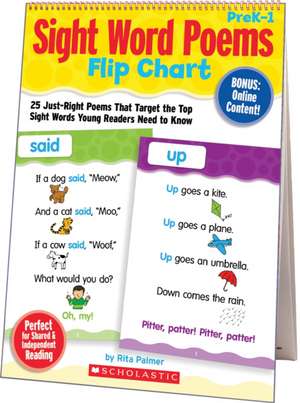 Sight Word Poems Flip Chart, PreK-1 de Rita Palmer