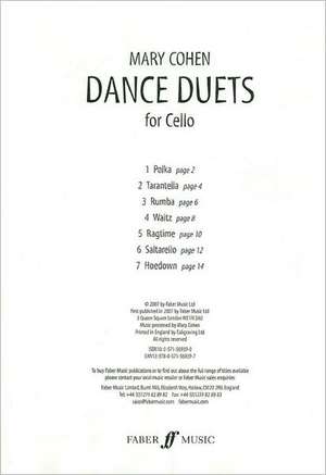 Dance Duets for Cello de Mary Cohen