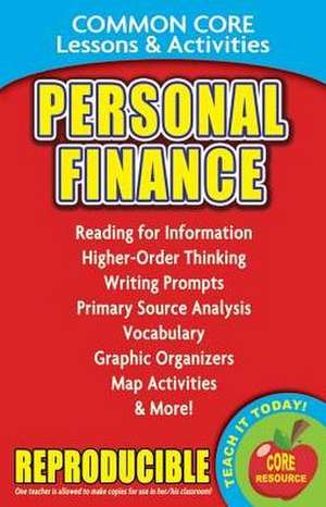 Personal Finance - Common Core Lessons & Activities de Carole Marsh