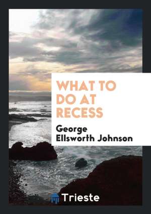 What to Do at Recess de George Ellsworth Johnson