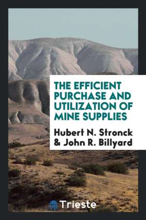 The Efficient Purchase and Utilization of Mine Supplies de Hubert N. Stronck