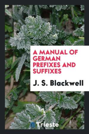 A Manual of German Prefixes and Suffixes de J. S. Blackwell