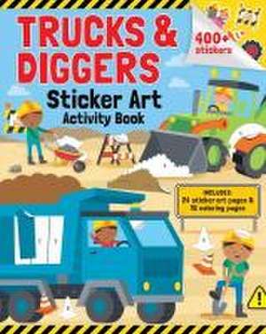 Trucks & Diggers: Sticker Art & Coloring de Gareth Williams