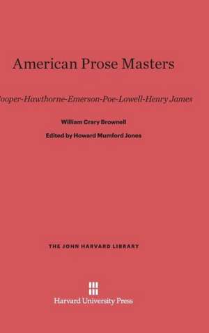 American Prose Masters de William Crary Brownell