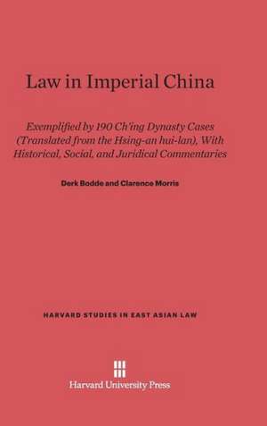 Law in Imperial China de Derk Bodde