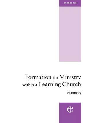 Formation for Ministry Within a Learning Church de Ministry Division