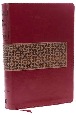 KJV Study Bible, Large Print, Leathersoft, Maroon/Brown, Thumb Indexed, Red Letter: Second Edition de Thomas Nelson