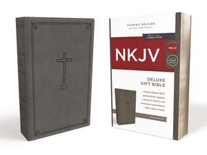 NKJV, Deluxe Gift Bible, Leathersoft, Gray, Red Letter, Comfort Print: Holy Bible, New King James Version de Thomas Nelson