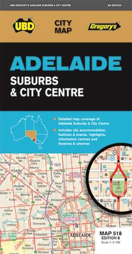 Adelaide Suburbs & City Centre 1 : 100 000 - 1 : 9 100