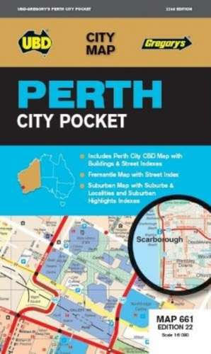 Perth City Pocket Map 661 22nd ed de UBD Gregory's