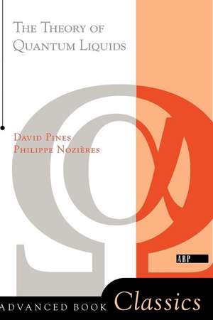 Theory Of Quantum Liquids de Philippe Nozieres