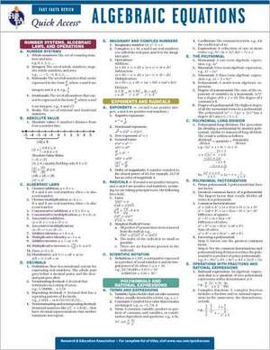 Algebraic Equations de Research & Education Association