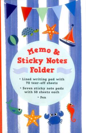 Memo & Sticky Notes Folder: Nautical: Small Folder Containing 7 Sticky Notepads, a Tear-Off Lined Writing Pad, and Gel Pen. de Peony Press