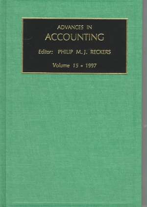 Advances in Accounting de Philip M J Reckers