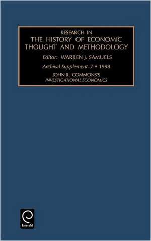 John R. Commons`s Investigational Economics de Warren J. Samuels