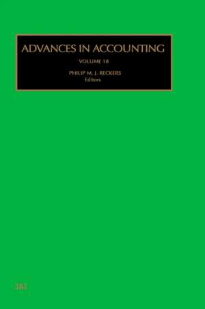 Advances in Accounting de Philip M J Reckers