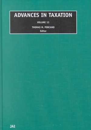 Advances in Taxation de Thomas M. Porcano