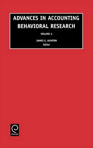 Advances in Accounting Behavioral Research de James E. Hunton