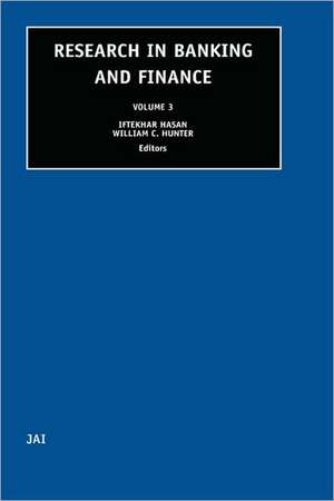 Research in Banking and Finance, Volume 3 de Iftekhar Hasan