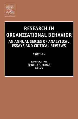 Research in Organizational Behavior de Roderick M Kramer